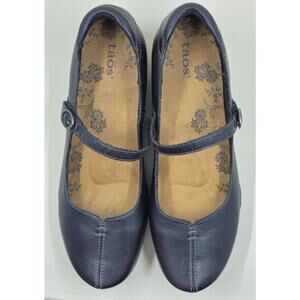 Taos Ta-Dah Mary Jane Flats Black Leather Comfort Shoes Womens 9.5W Wide EU 40